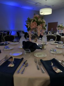 Table setting at The Levee Event Center