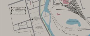 Detailed 1937 Scioto River Map, South of Downtown Columbus
