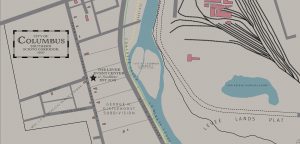 Detailed 1937 Scioto River Map, South of Downtown Columbus